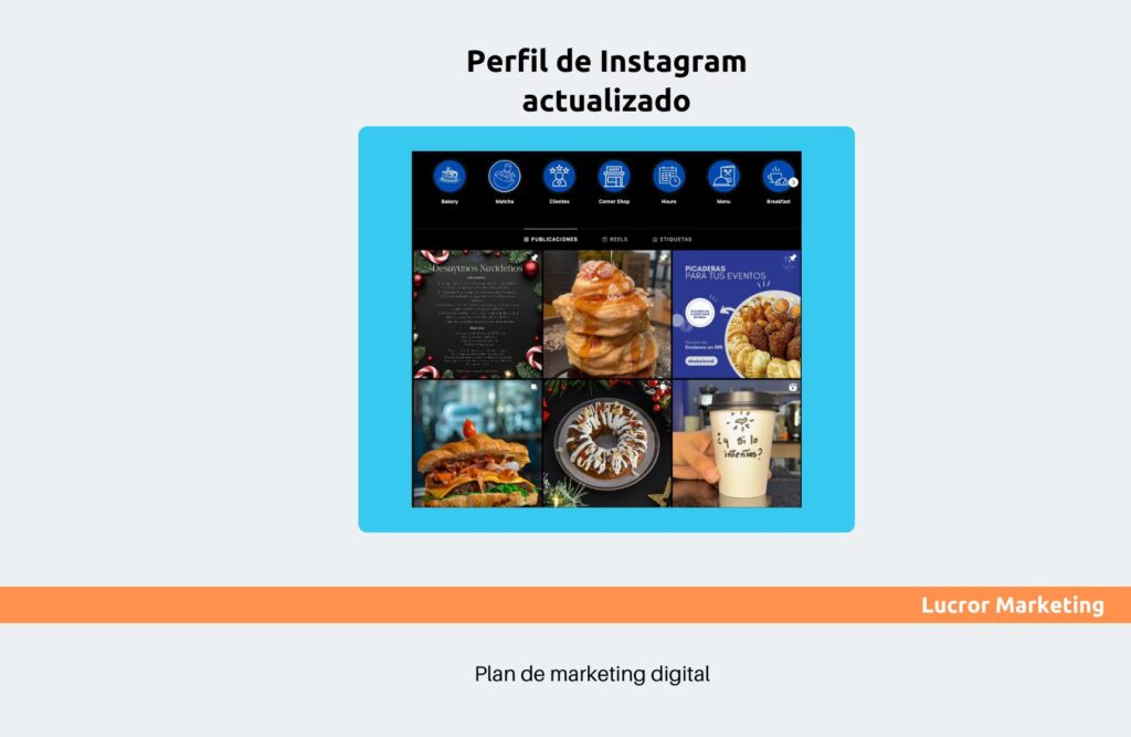 perfil de instagram coffee shop plan de marketing digital.